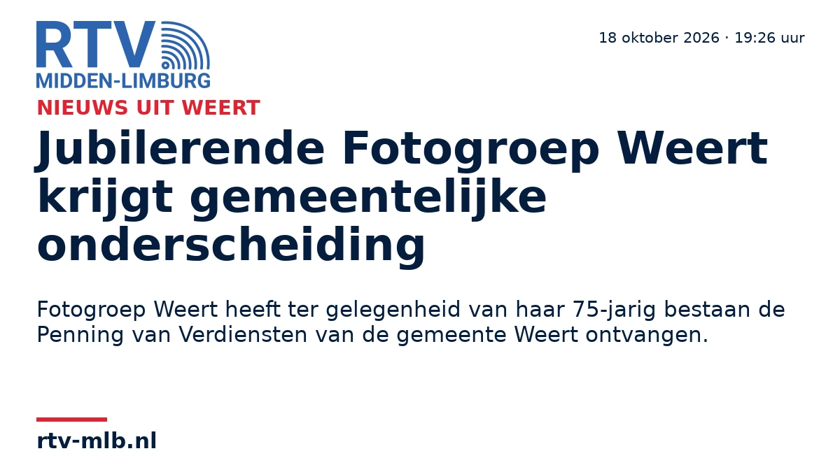 Jubilerende Fotogroep Weert krijgt gemeentelijke onderscheiding — RTV Midden-Limburg