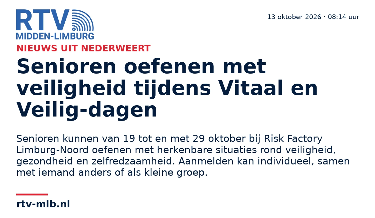 Senioren oefenen met veiligheid tijdens Vitaal en Veilig-dagen — RTV Midden-Limburg