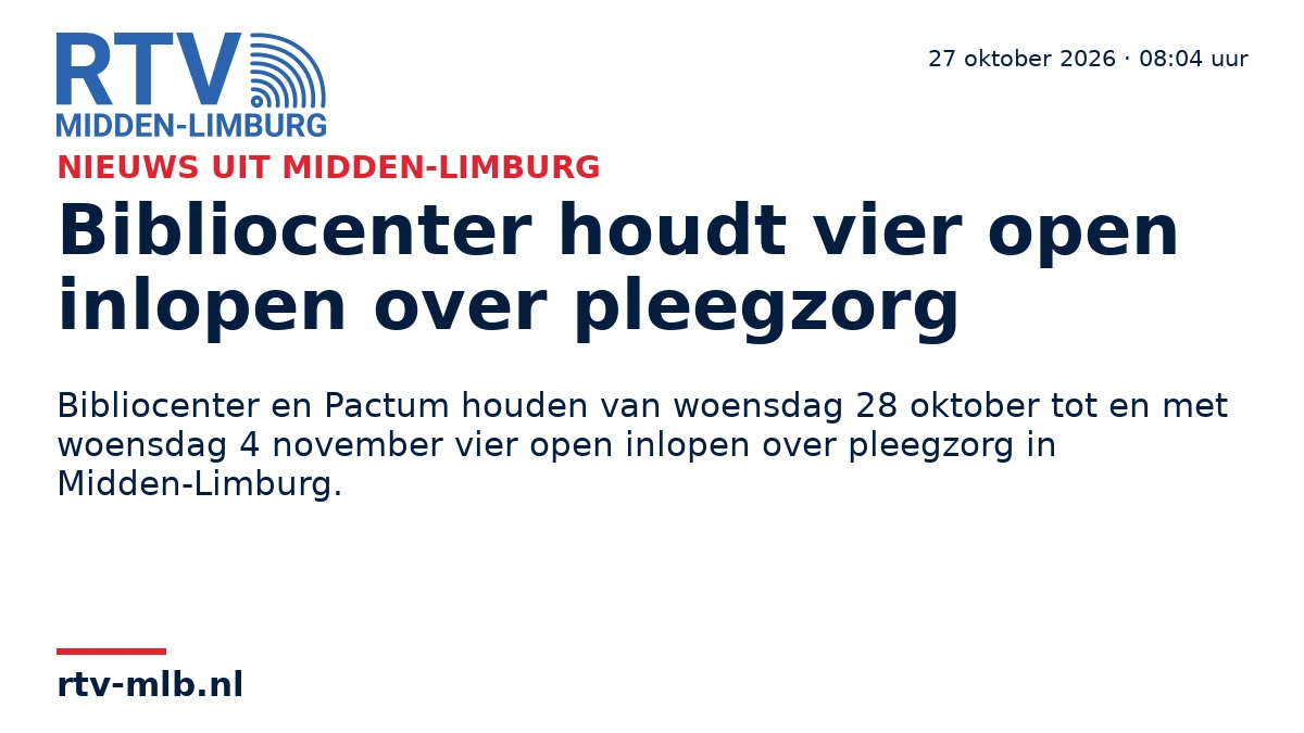 Bibliocenter houdt vier open inlopen over pleegzorg — RTV Midden-Limburg
