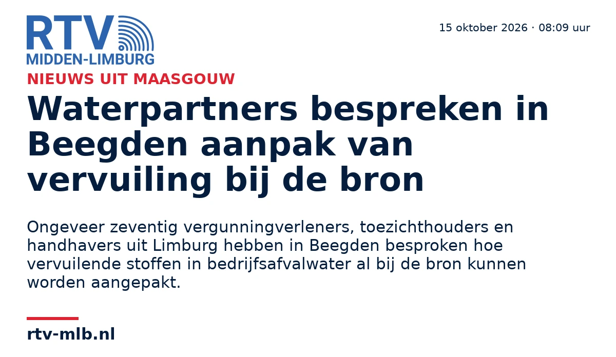 Waterpartners bespreken in Beegden aanpak van vervuiling bij de bron — RTV Midden-Limburg