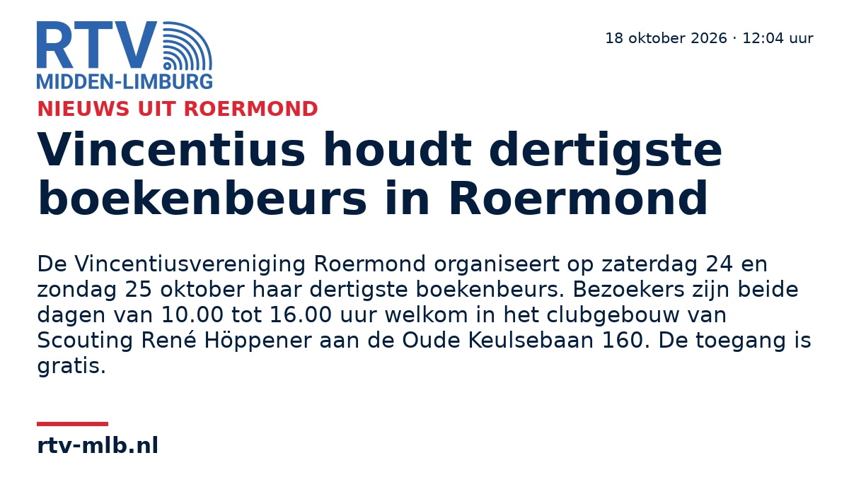 Vincentius houdt dertigste boekenbeurs in Roermond — RTV Midden-Limburg